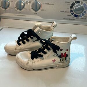 Disney Kids White High-Top Sneakers Minnie Mouse size 11